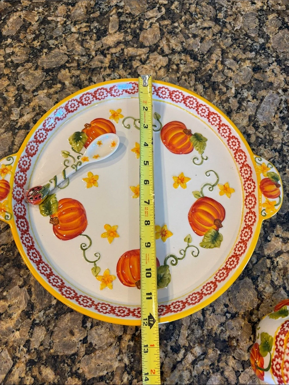 Temptations Pumpkin Patch Serving Tray (2 pieces) Oven & Dishwasher Safe Harvest